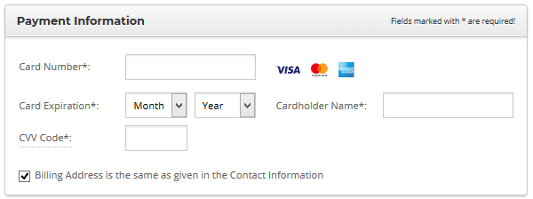 enter payment details