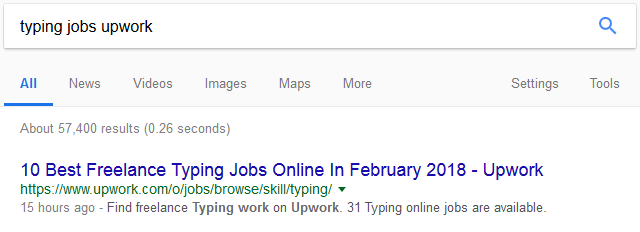 typing jobs search upwork