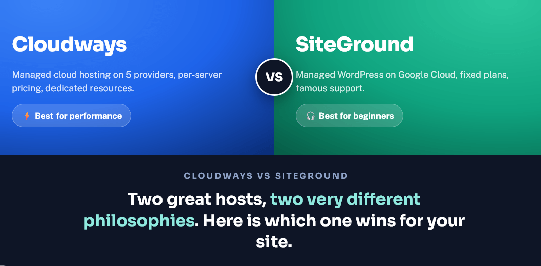 cloudways vs siteground